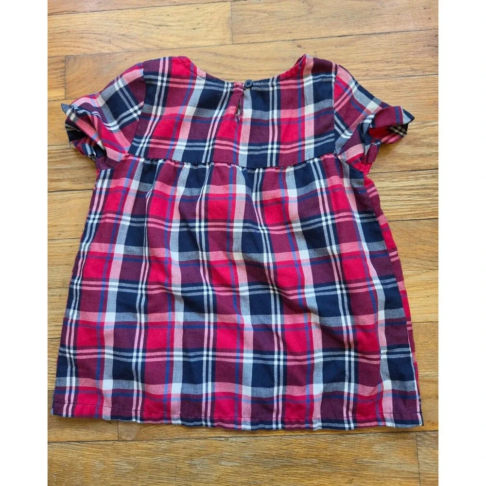 The Childrens Place plaid red shirt size 5t short sleeve
